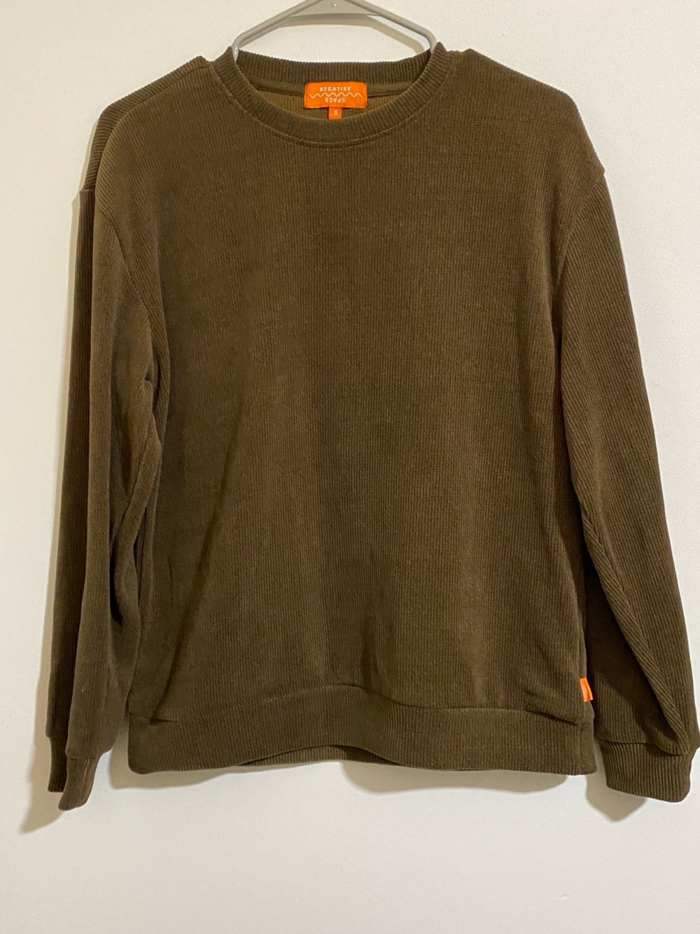 Men's Olive Crewneck Knit Sweater
